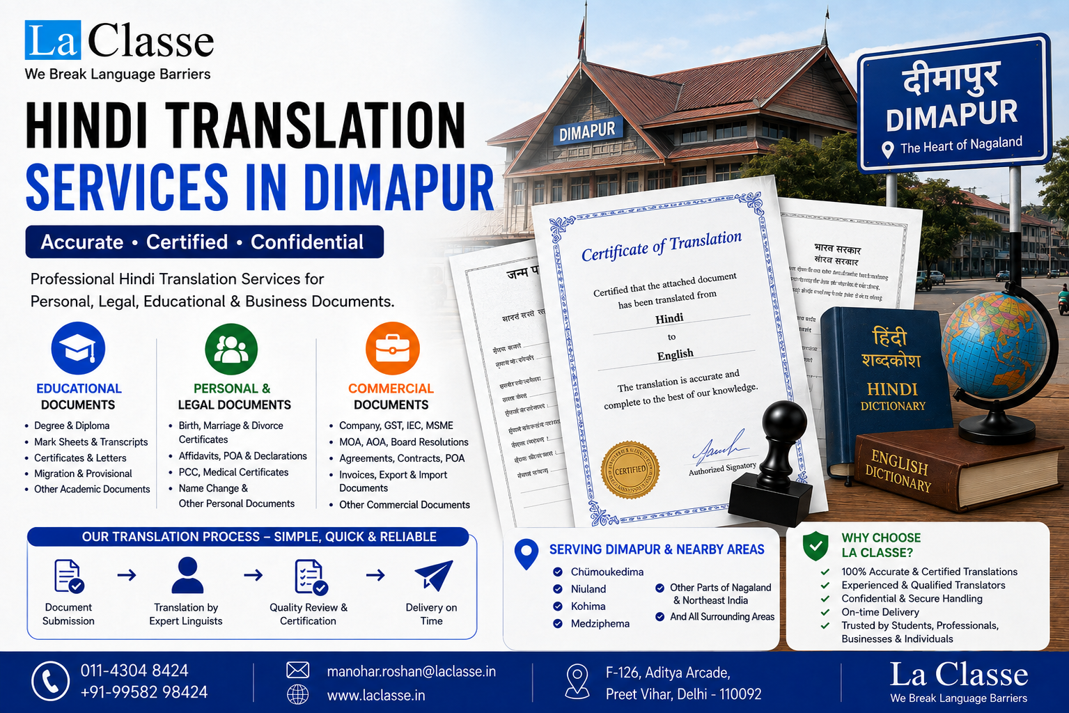 Hindi Translation Services in Dimapur: Certified & Legal